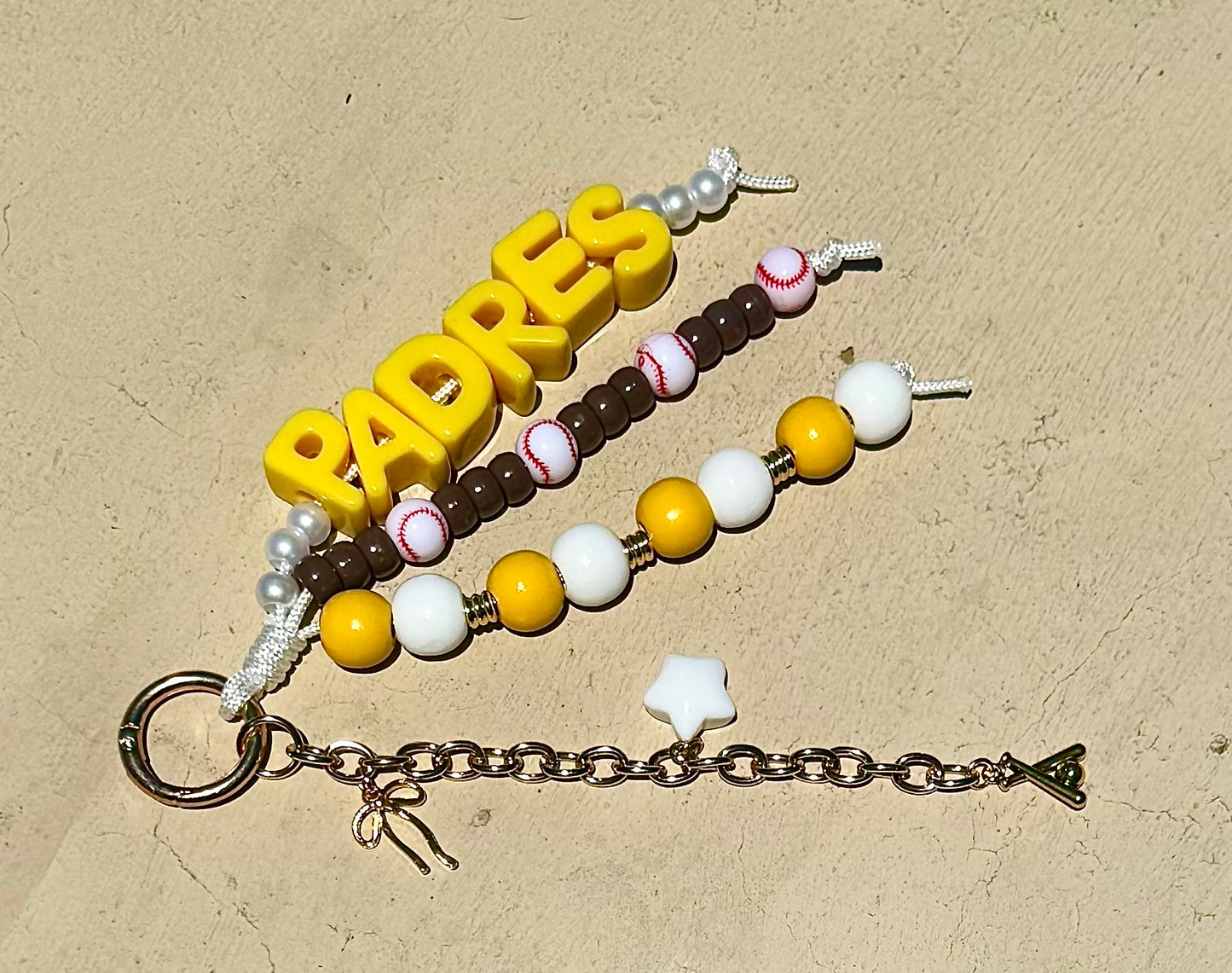 padres chunky letter bag charm
