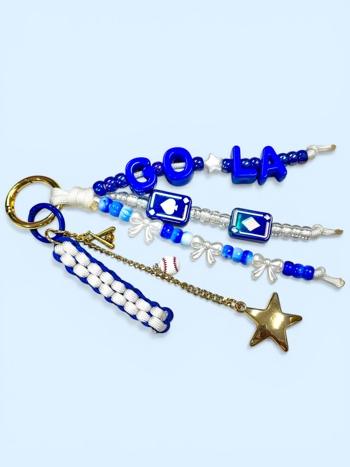 GO LA chunky letter bag charm blue