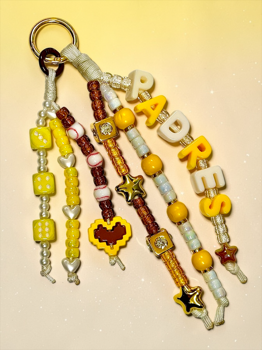 PADRES chunky letter bag charm