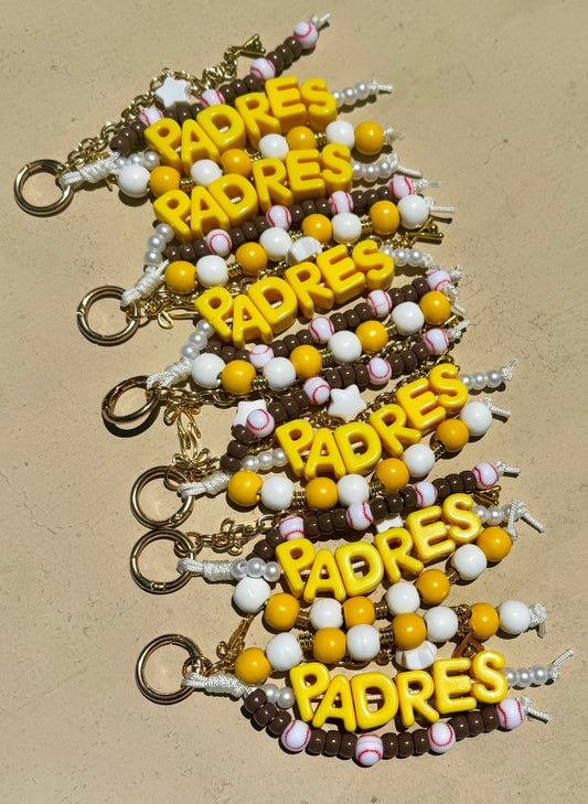 padres chunky letter bag charm