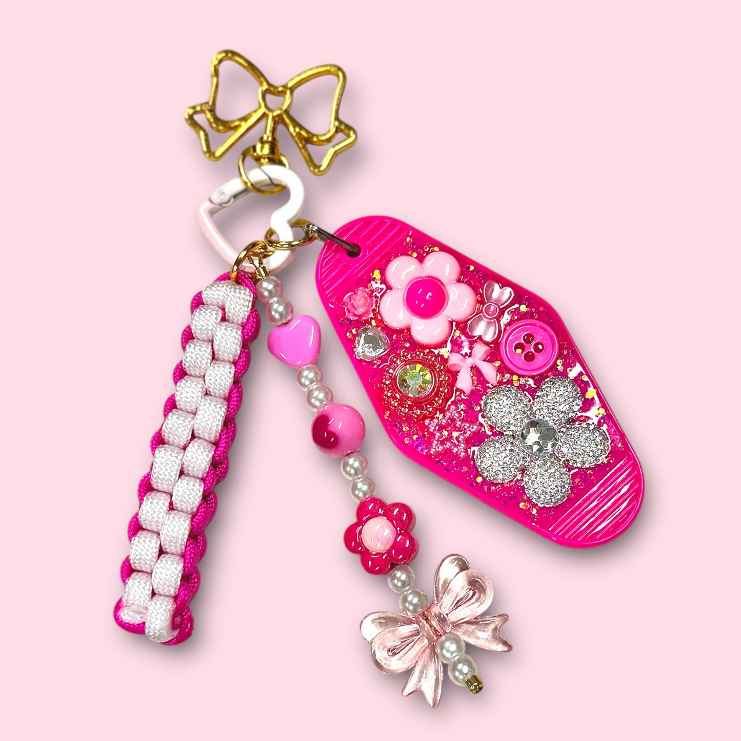 pretty in pink bag charm