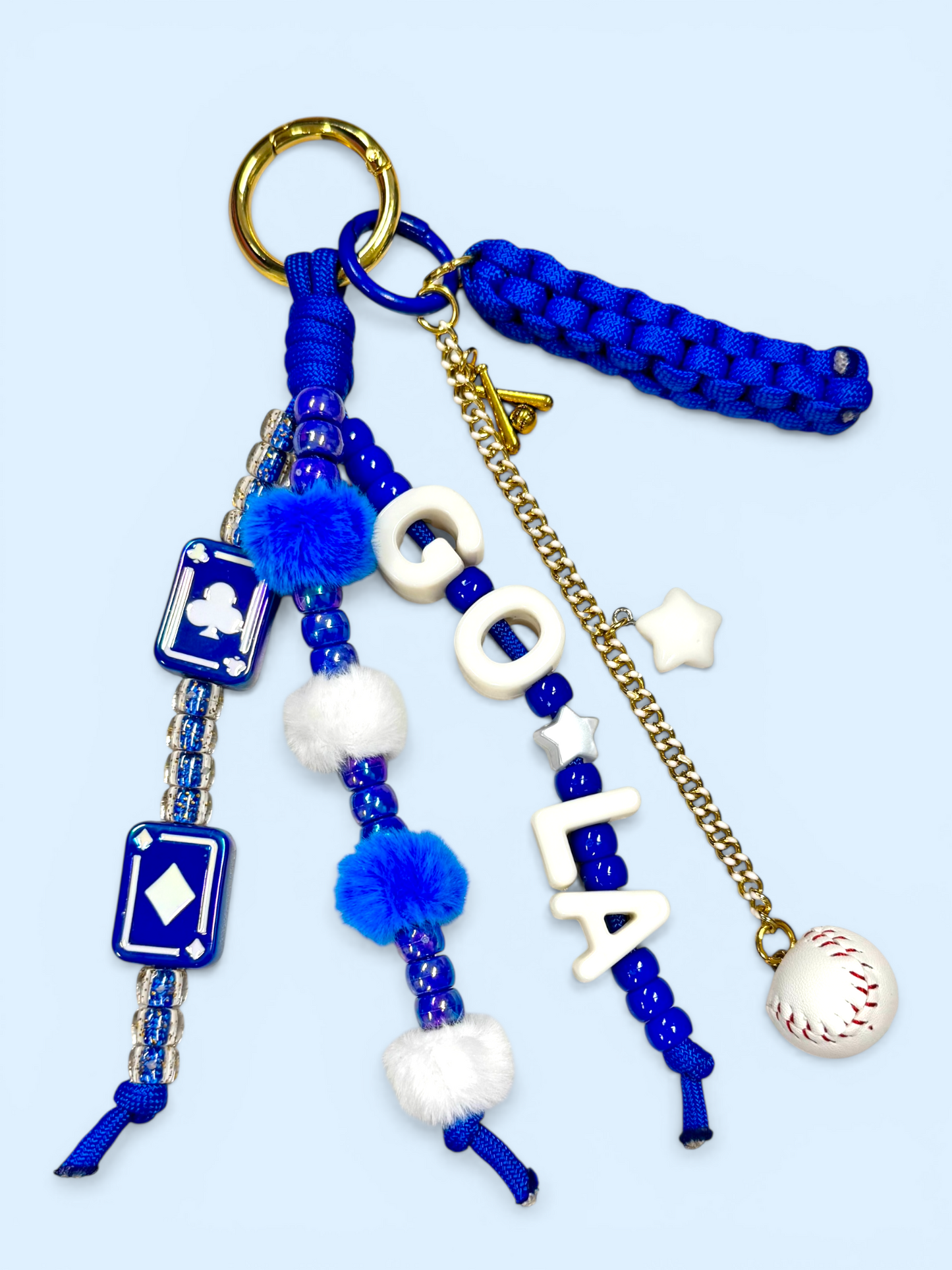 GO LA chunky letter bag charm white